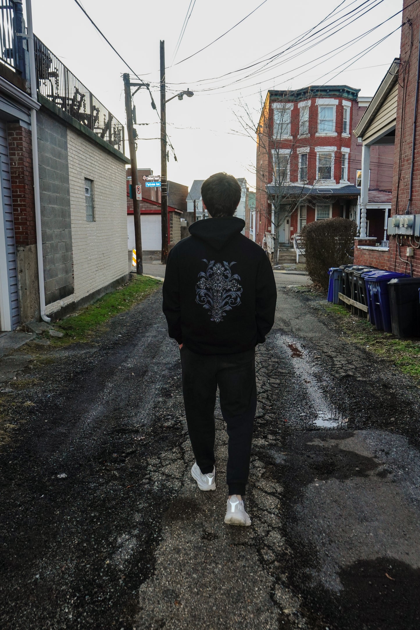 Conquer Gothic Cross Hoodie