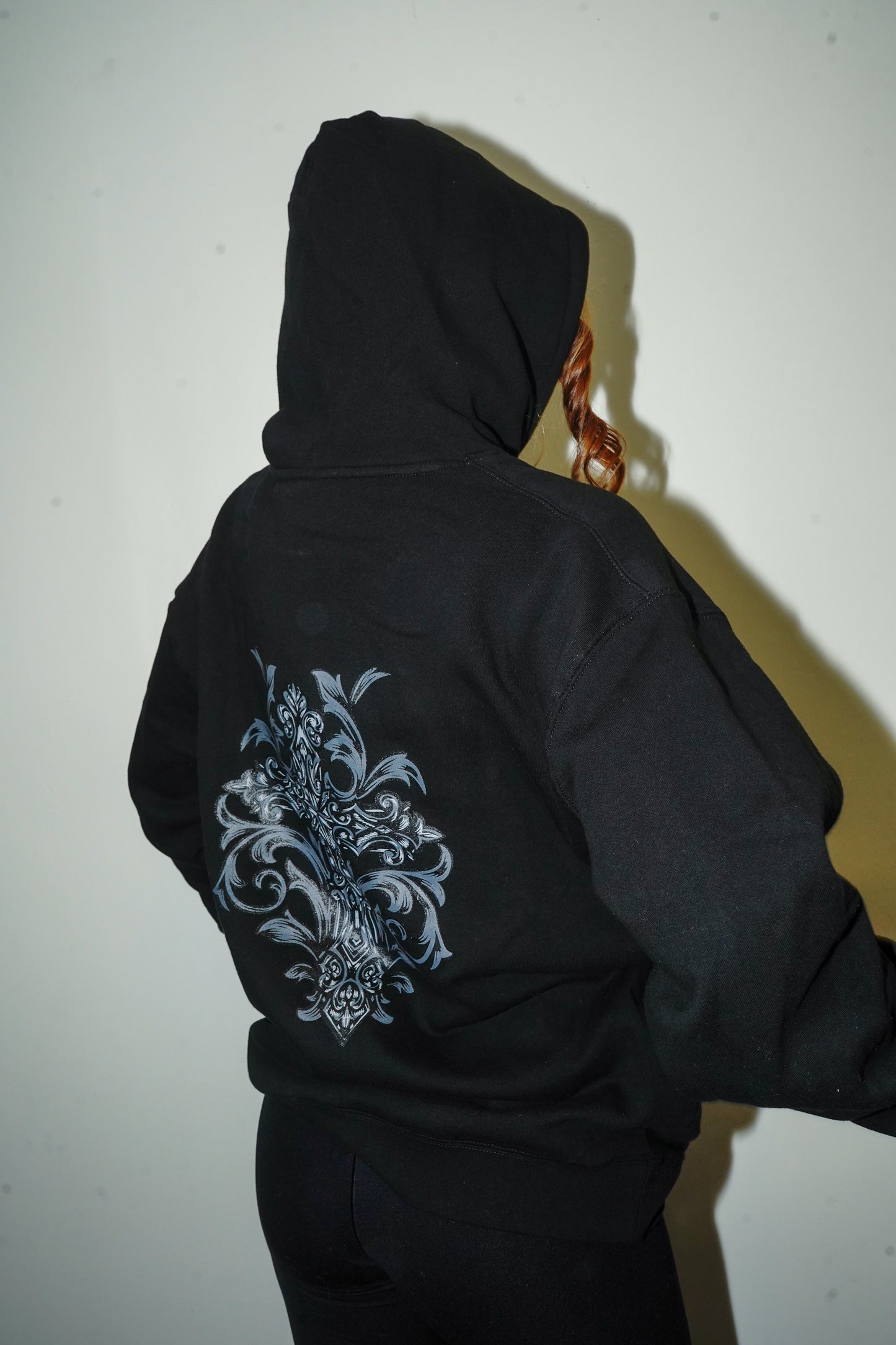 Conquer Gothic Cross Hoodie