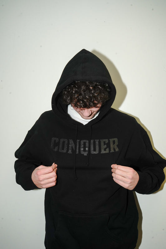 Conquer Gothic Cross Hoodie